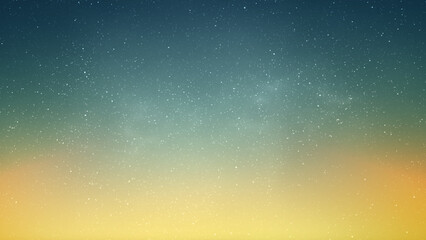Wall Mural - night starry sky at sunset. green and yellow galaxy, horizontal background