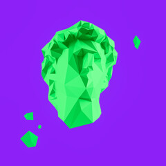 Wall Mural - low poly greek statue neural network style wallpaper background concept.