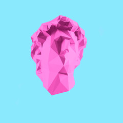 Wall Mural - low poly greek statue neural network style wallpaper background concept.