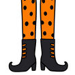 Cute cartoon funny shoes witch clipart.