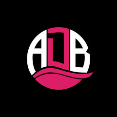 Fototapete - ADB logo monogram isolated on circle element design template, ADB letter logo design on black background. ADB creative initials letter logo concept. ADB letter design.
