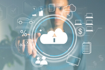 Poster - cloud technology and networking concept.