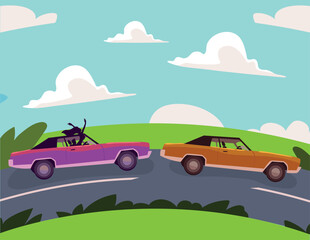 Wall Mural - landscape and road trip