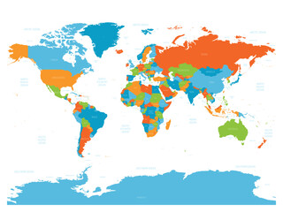  High detailed political map of World
