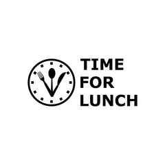 Sticker - Time for lunch icon isolated on white background