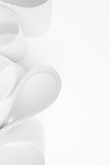 Poster - Teardrops shape of paper as elegant soft light white vertical decorative border with copy space for text in elegant simplicity style as abstract geometric background for poster, flyer, card, vertical.