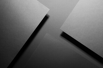 Poster - carbon grey abstract geometric background with fly rectangle surfaces, stripes, corners, lines in ha