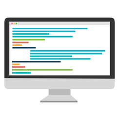 Computer with code on the screen