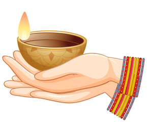 Canvas Print - Diwali diya concept vector