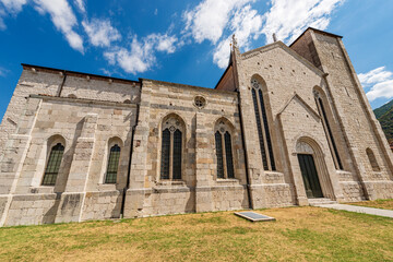 Poster - Medieval Cathedral of Venzone, Church of St. Andrew the Apostle, 1308. Destroyed by the 1976 earthquake and rebuilt between 1988 and 1995. Udine province, Friuli-Venezia Giulia, Italy, Europe.