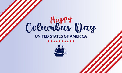 Sticker - Columbus Day USA Background