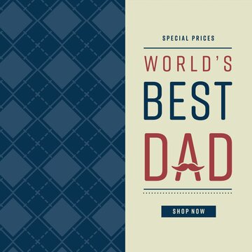 Worlds best dad text on greeting card