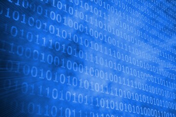 glowing futuristic binary code