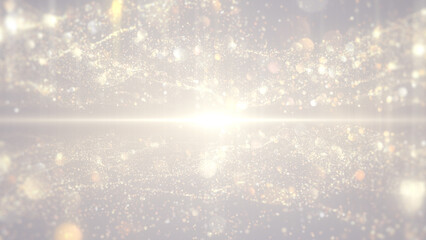 Wall Mural - gold burst lights and particles elegant abstract background.