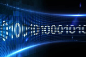 Poster - binary code on digital screen