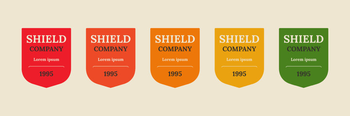 Poster - shield badge company certified. vector security emblem design.
