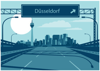 Fototapete - Dusseldorf Germany skyline