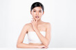 © kitthanes  - Beautiful young asian woman with clean fresh skin on white background, Face care, Facial treatment, Cosmetology, beauty and spa, Asian women portrait.