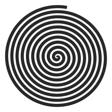 Spiral Motion Illusion. Black Round Helix Shape