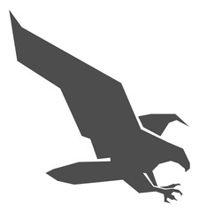 Poster - Eagle landing on prey. Gray bird silhouette. Hawk icon