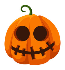 Wall Mural - Scary pumpkin mask. Spooky smile Halloween face
