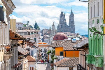 Sticker - views of quito old town, ecuador