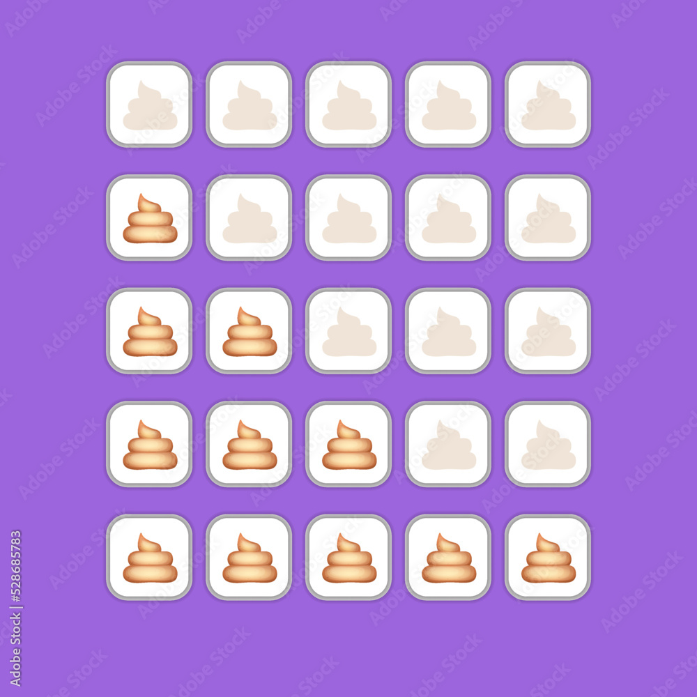 funny comic poop rating icon set. client feedback system rating with ...