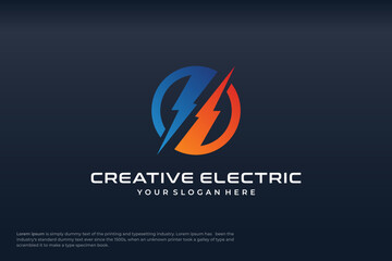 Wall Mural - gradient electric logo design templates