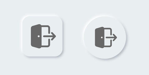 Poster - Log out solid icon in neomorphic design style. Exit signs vector illustration.
