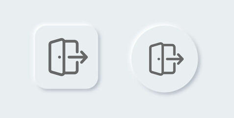 Poster - Log out line icon in neomorphic design style. Exit signs vector illustration.
