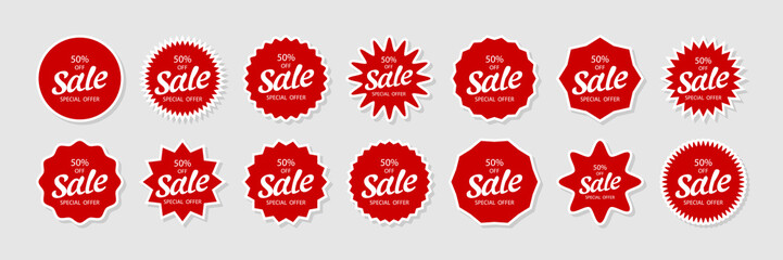 Wall Mural - sale vector collection. sale. sale offer collection stickers and label, badge tags. 50% off. vector 