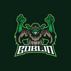 Wall Mural - Goblin mascot logo design vector with modern illustration concept style for badge, emblem and t shirt printing. Goblin illustration for sport and esport team.