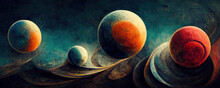 Abstract 3d Render Planets