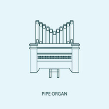 Pipe Organ Design Vector Icon Flat Isolated Illustration