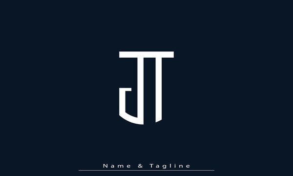 Alphabet letters Initials Monogram logo JT , TJ