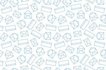 seamless pattern with envelopes icons- vector illustration
