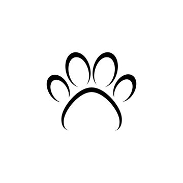 Animal paw icon flat sign for mobile concept and web design