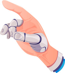 Fototapete - Robot finger touch, android bot artificial machine