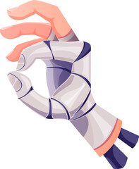 Poster - robot hand with okay gesture, cyborg intelligence