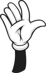 High five hand gesture isolated comic arm in glove