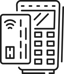 Aufkleber - Payments for fast food delivery by pos terminal