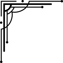 Poster - Geometry art deco corner, frame calligraphy edges