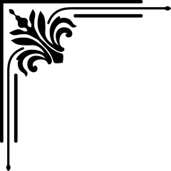 Aufkleber - Edge of corner floral ornament decorative pattern