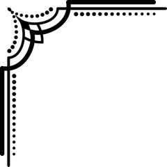Aufkleber - Corner design element with dots and lines isolated