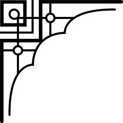 Poster - Corner of frame, monogram filigree fancy lace icon