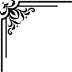 Wall Mural - border with floral element decorative corner frame