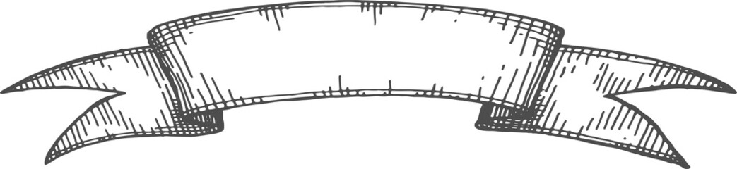 Wall Mural - curved banner ribbon with forked tips isolated
