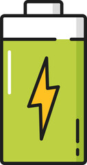 Wall Mural - Battery icon with power sign isolated line icon