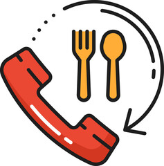 Poster - Online food ordering and fastfood delivery icon