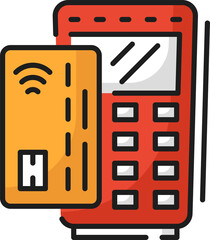 Aufkleber - Bank POS terminal to pay for fastfood delivery
